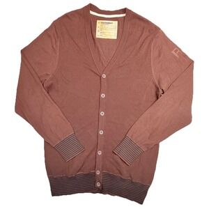 Vintage Rocawear Cardigan Sweater Large Brown‎ Button Front Y2K Jay-Z